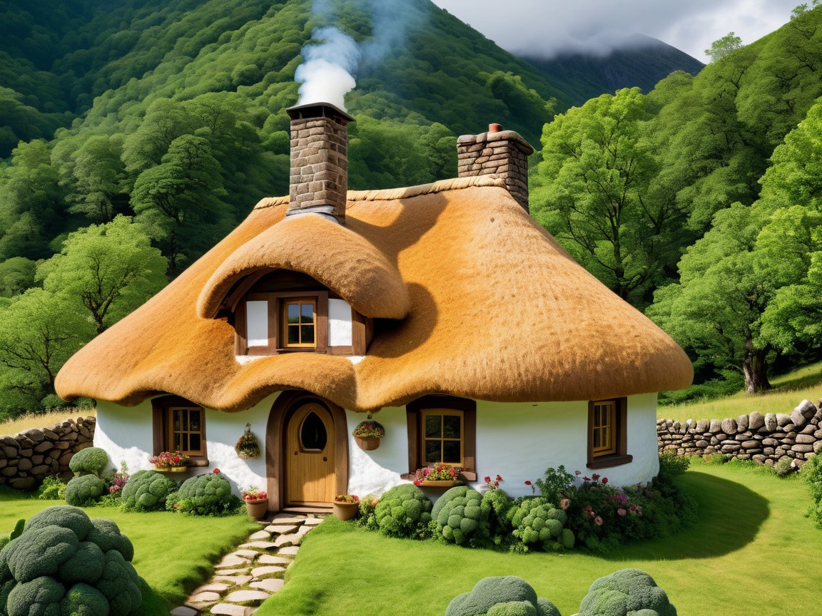 Charming Cottage in a Lush Green Landscape Setting