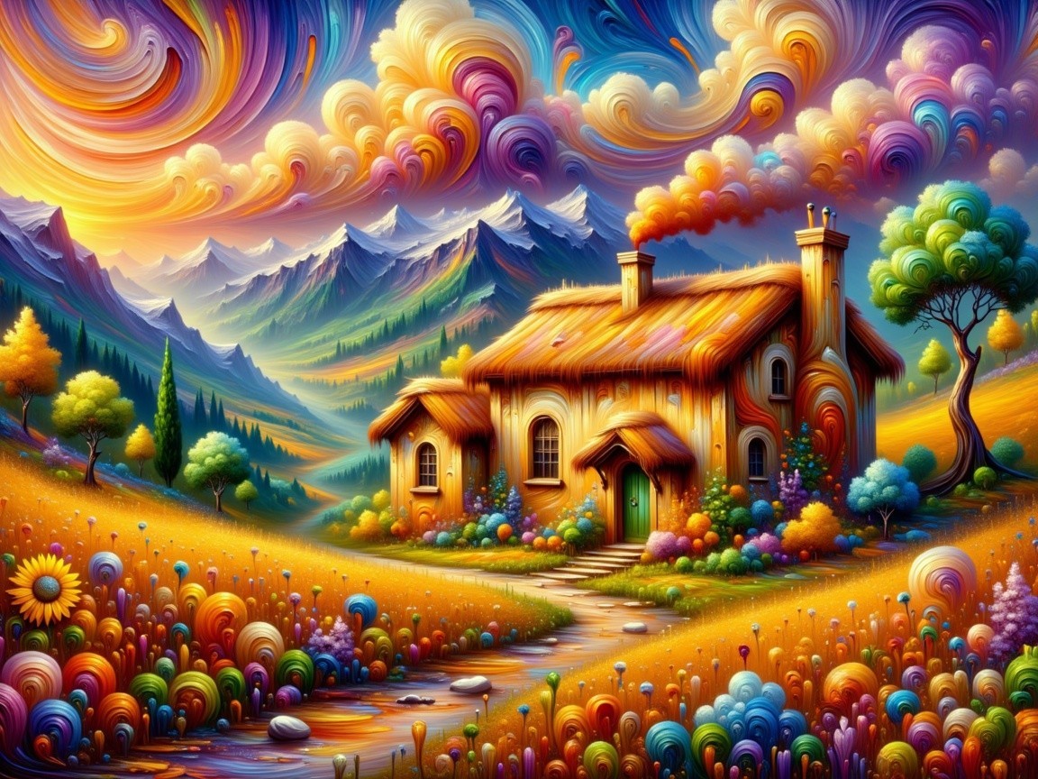 Whimsical Bread Cottage in a Dreamy Valley