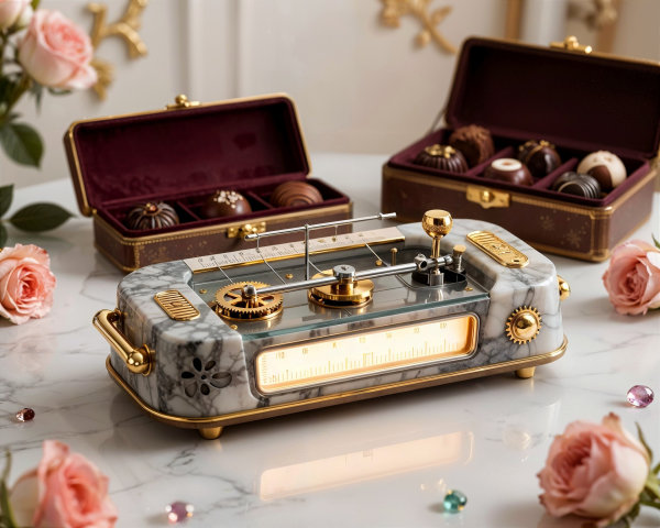 Lavish Tabletop Display with Music Box and Chocolates