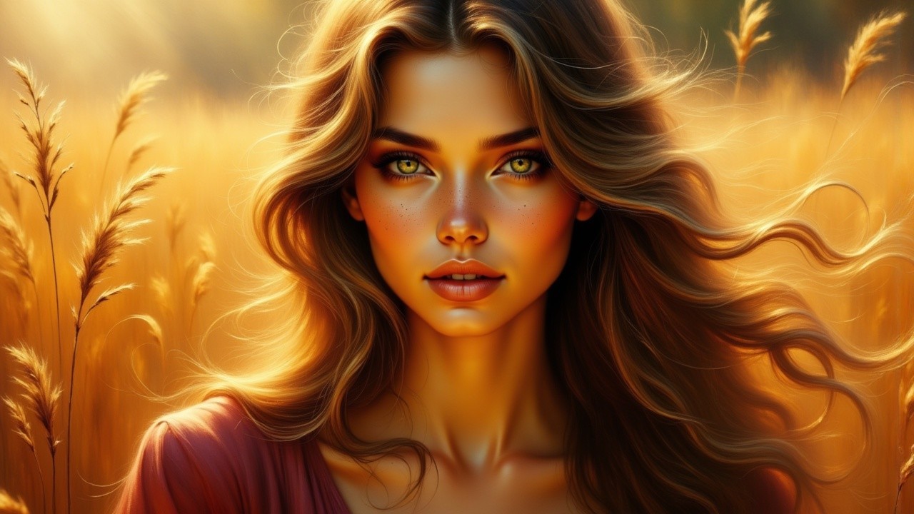 Close-up of a serene young woman in sunlight