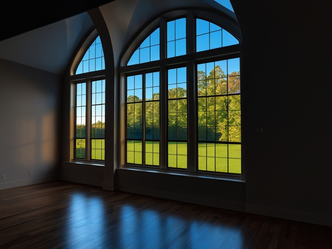 Dark Living Room with Light Brown Floors and Gray Walls