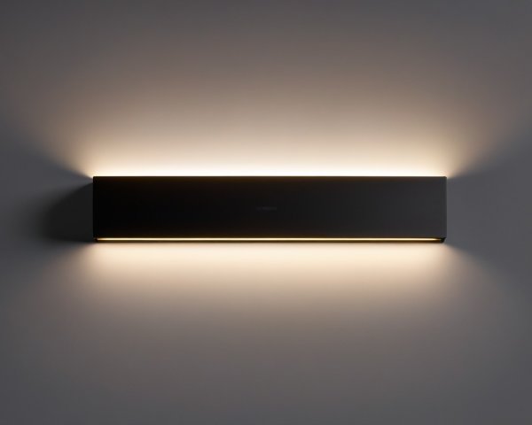 Black Metal Wall Sconce with Warm Light Emission