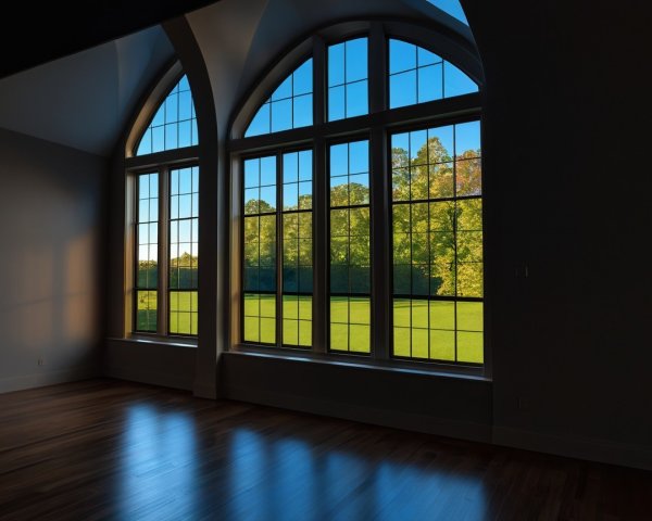 Dark Living Room with Light Brown Floors and Gray Walls