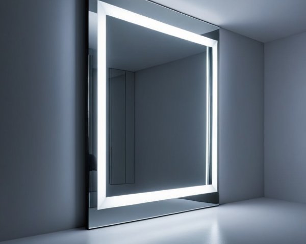 Minimalist Futuristic Bathroom Corner with LED Lighting