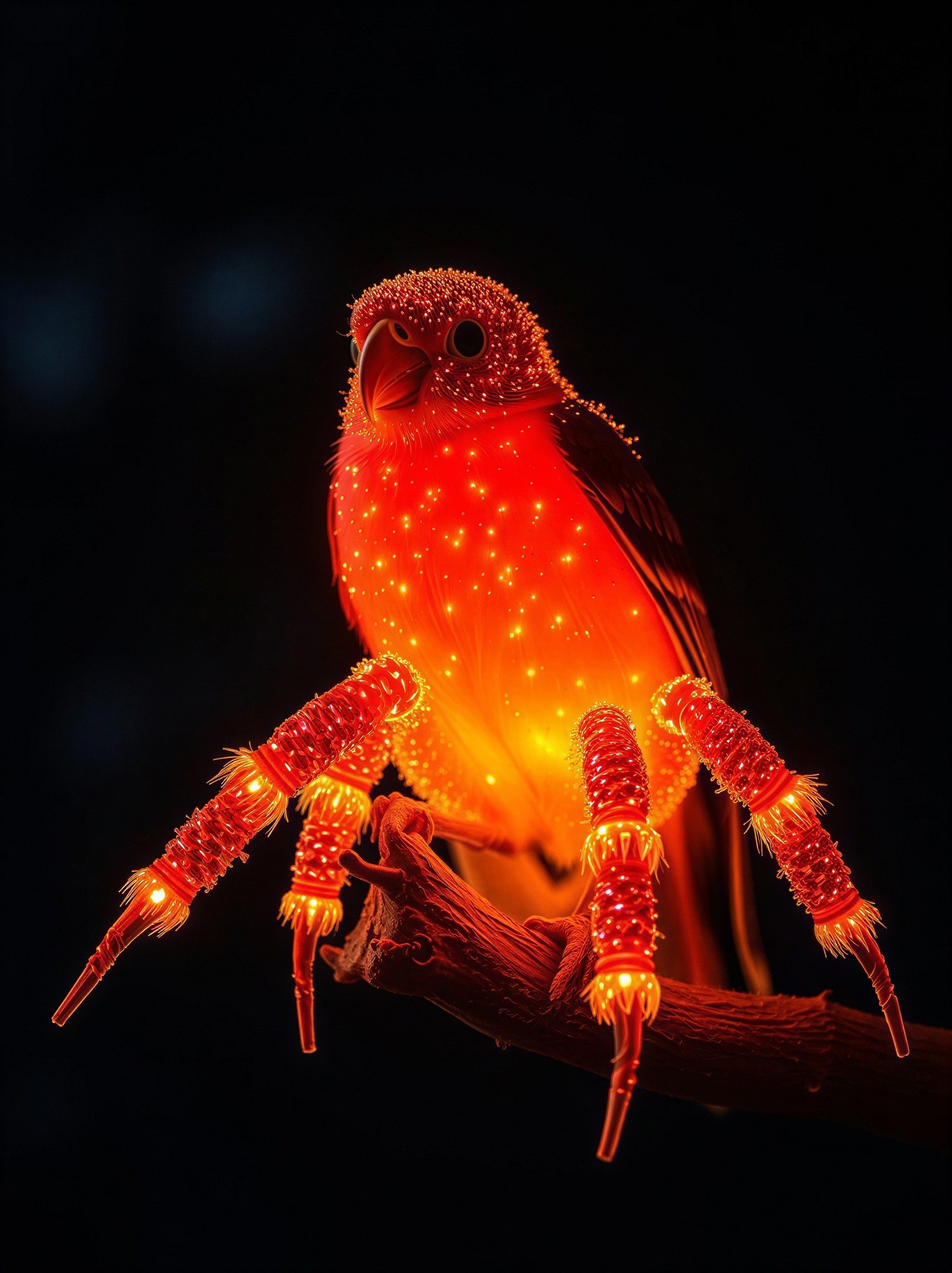 Fantasy Creature Blending Parrot and Spider Features