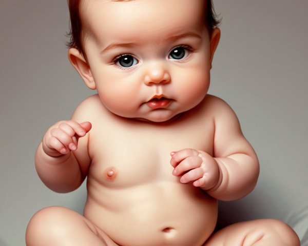 Photorealistic Portrait of an Adorable Newborn Baby