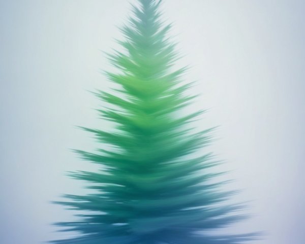 Stylized Blurred Image of a Green Coniferous Tree