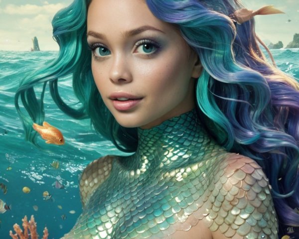 Mystical Mermaid in Enchanting Underwater Scene