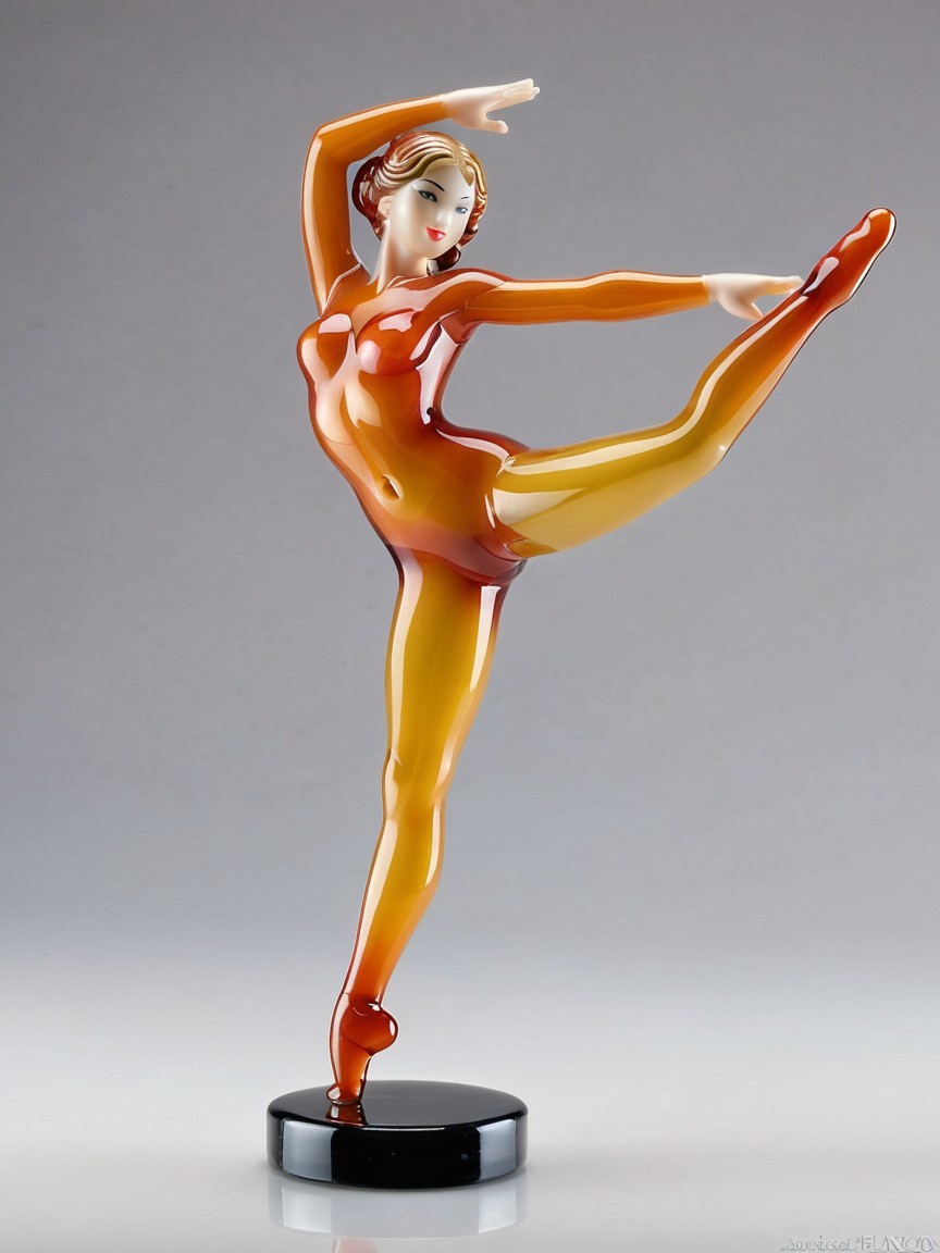 Decorative Ballet Dancer Figurine in Vibrant Colors