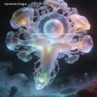 Close-Up of Woman with Detailed Mushroom Sculpture Headpiece