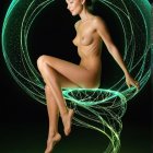 Digital art of a humanoid figure meditating in light