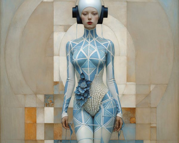Digital Painting of a Woman in Futuristic Catsuit