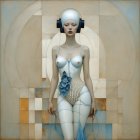 Digital Painting of a Woman in Futuristic Catsuit