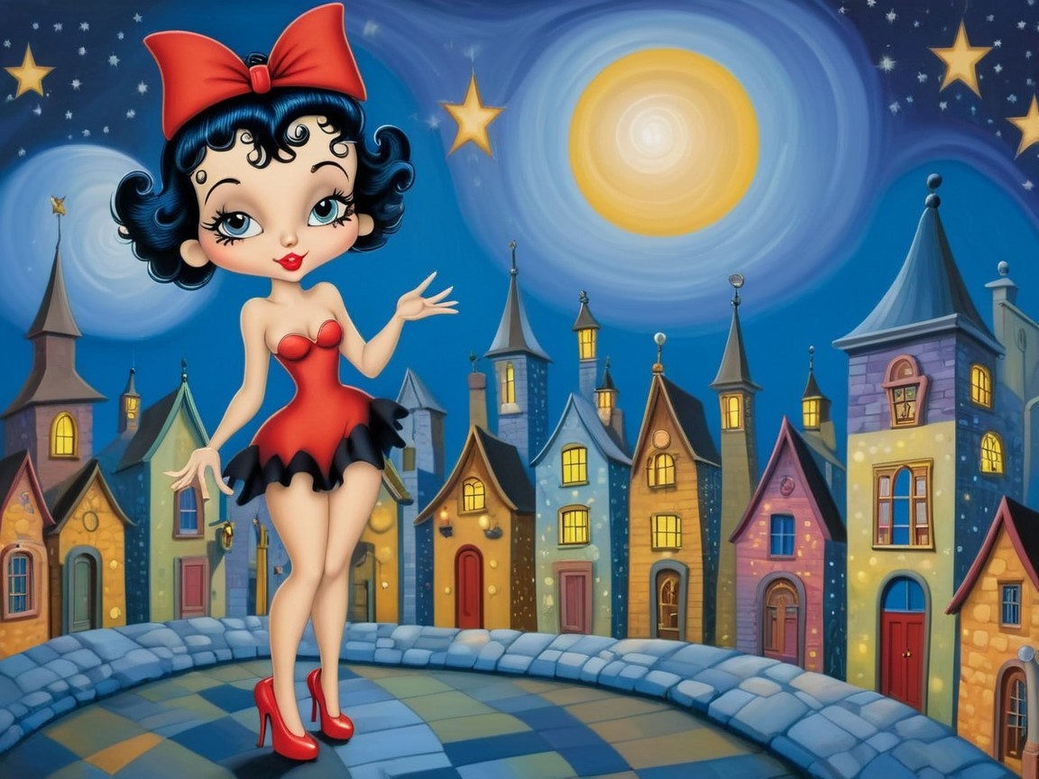 Whimsical Animated Character in Fairy-Tale Village