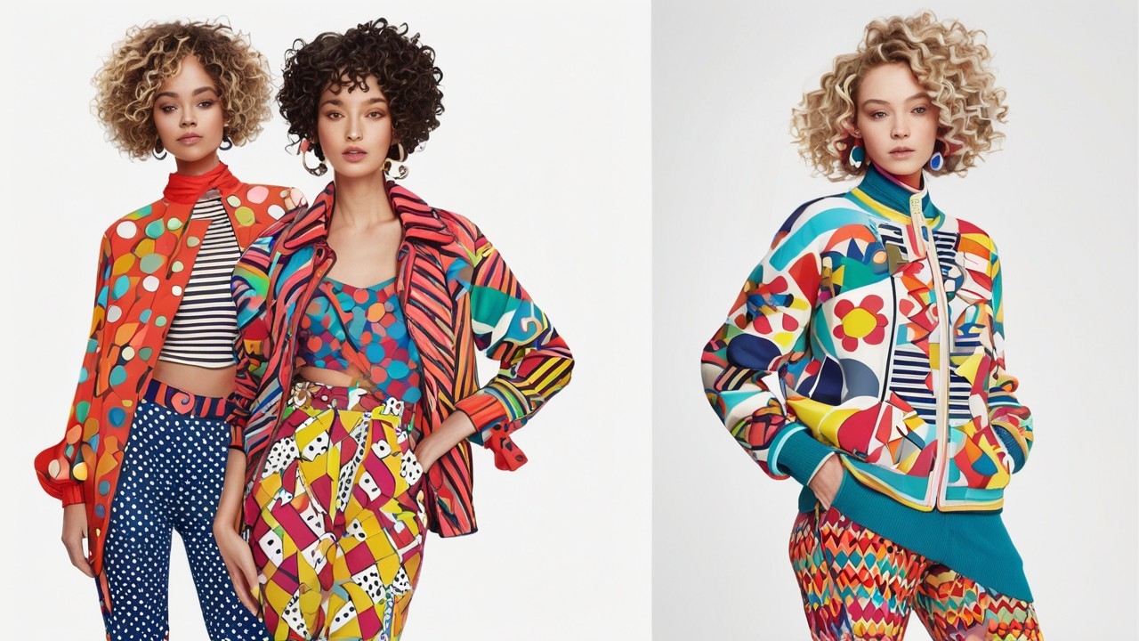 Colorful Fashion Styles of Two Women with Curly Hair