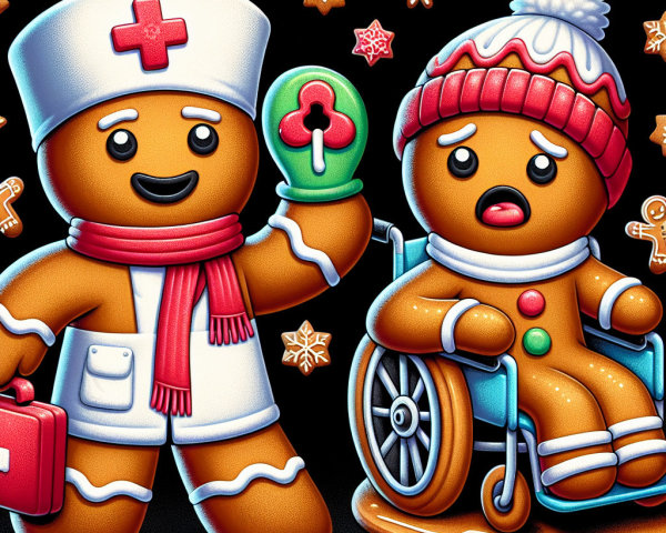 Cartoon Digital Painting of Gingerbread Characters