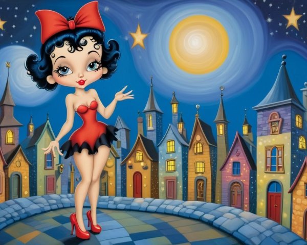 Whimsical Animated Character in Fairy-Tale Village