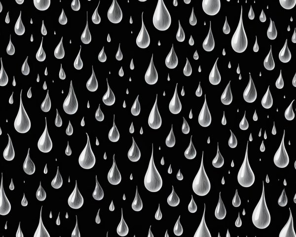 Gray Rain Drops Pattern on Black Background