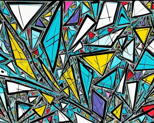 Abstract Geometric Composition with Vibrant Colors