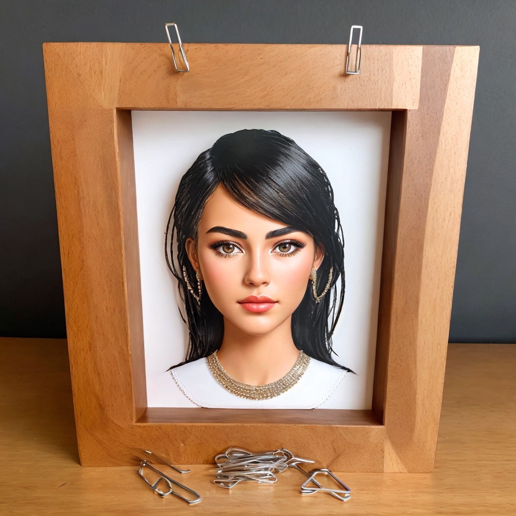 Portrait of a Young Woman in a Wooden Frame
