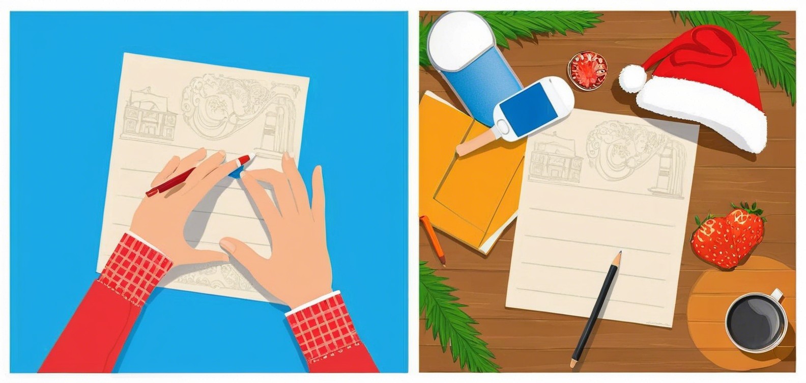 Postcard Writing and Festive Table Arrangement