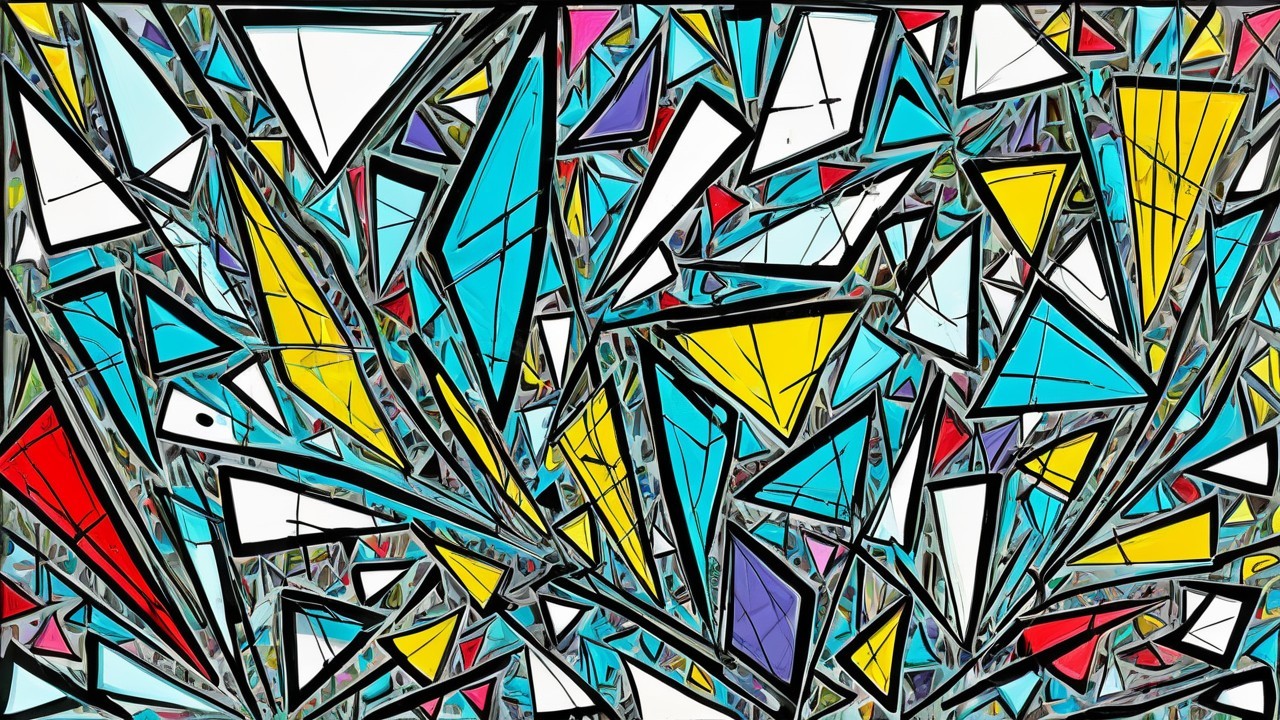 Abstract Geometric Composition with Vibrant Colors