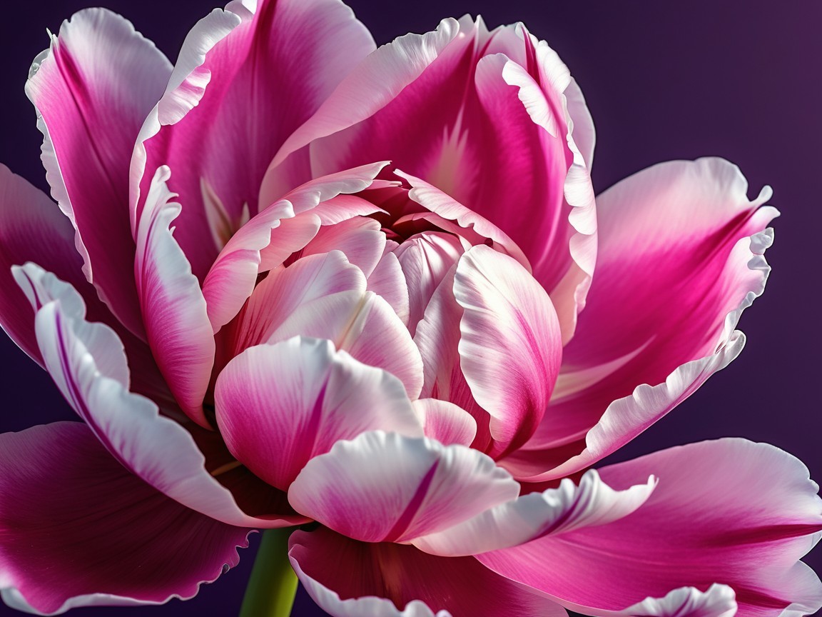 Close-Up of a Pink Tulip with White Edges