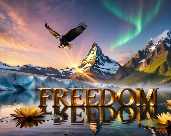 Photorealistic eagle in flight over snowy mountains