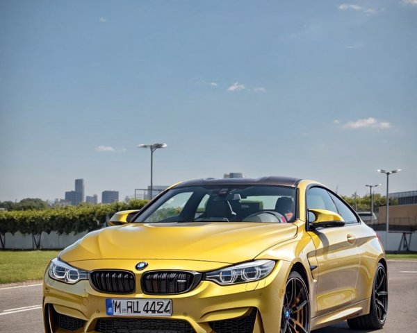 Golden 2017 BMW M4 Coupe in Urban Setting