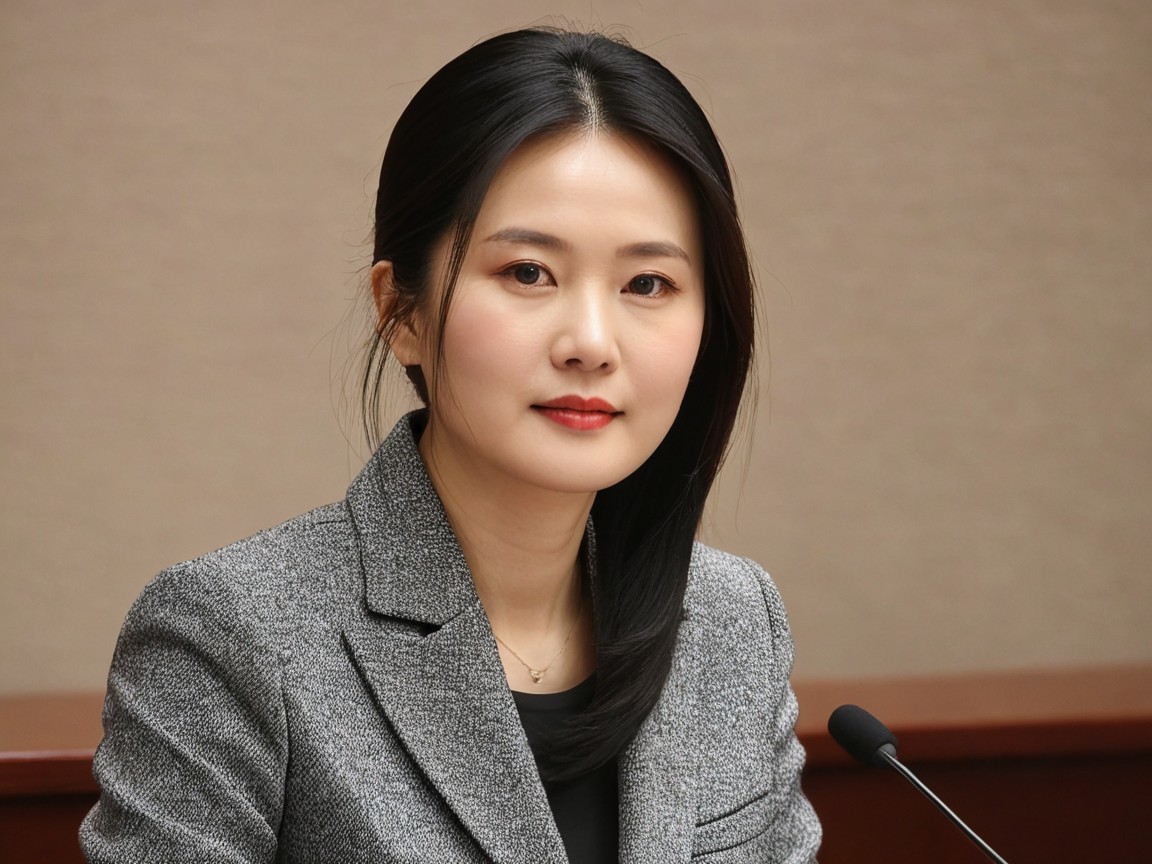 Close-Up of Young East Asian Businesswoman in Blazer