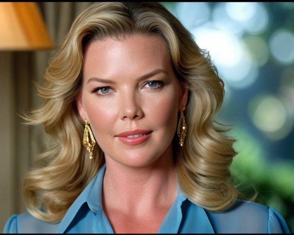 Headshot of a Woman with Blond Hair and Blue Blouse