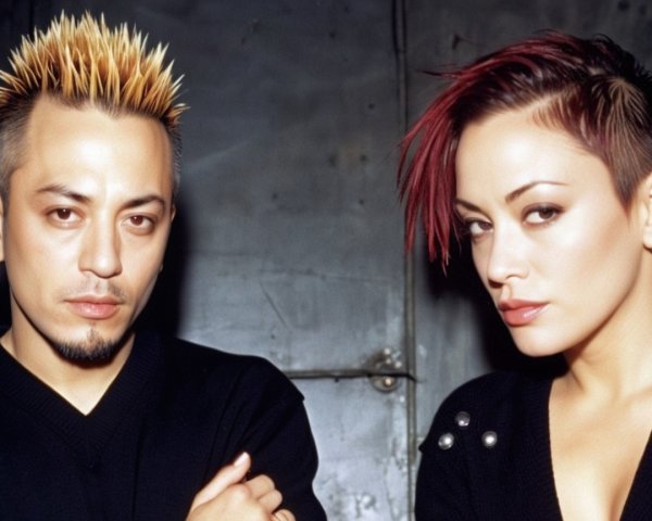 Close-up Portrait of Man and Woman in Low-Key Lighting