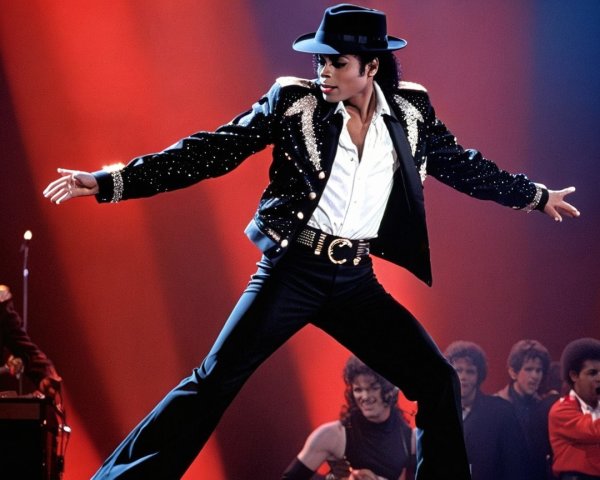 Performer in Sequined Jacket on Vibrant Stage