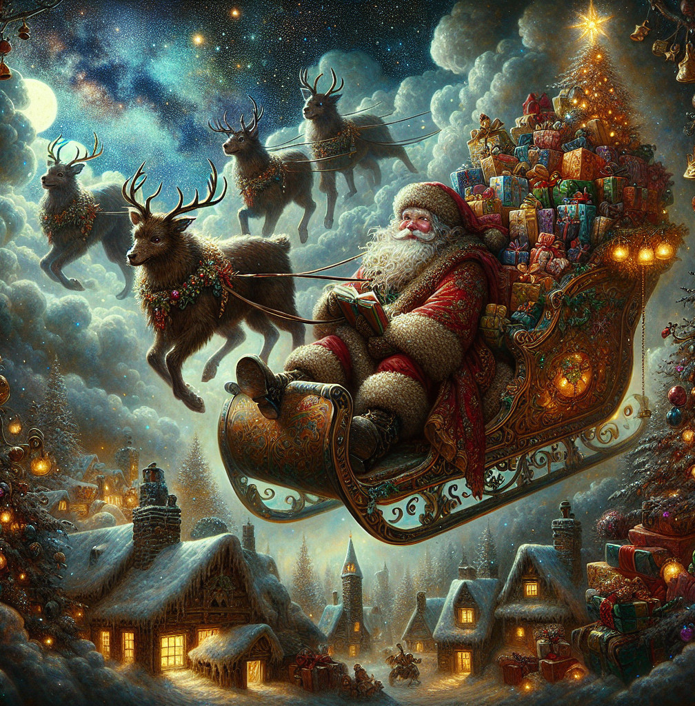 Santa's Magical Sleigh Ride Through the Stars