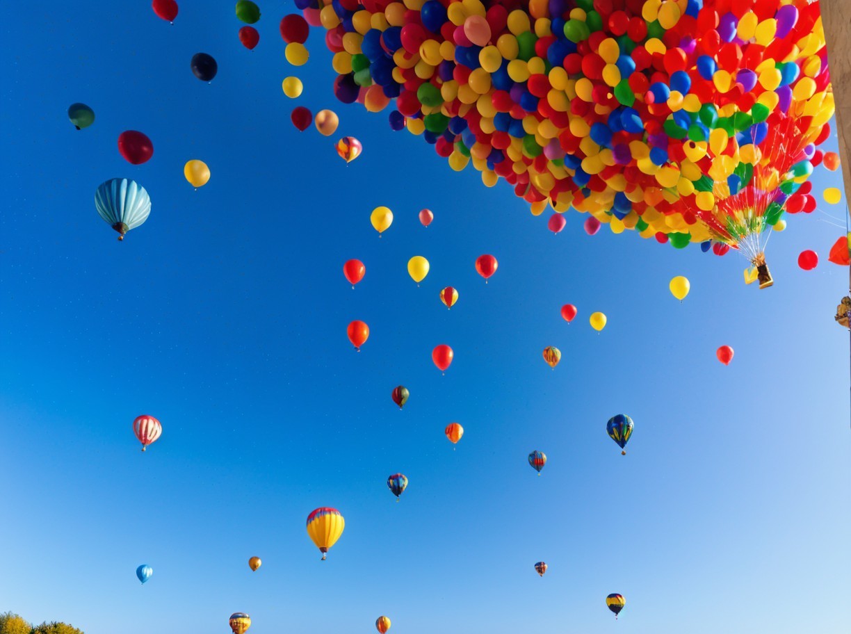 Colorful Hot Air Balloons in a Vibrant Sky
