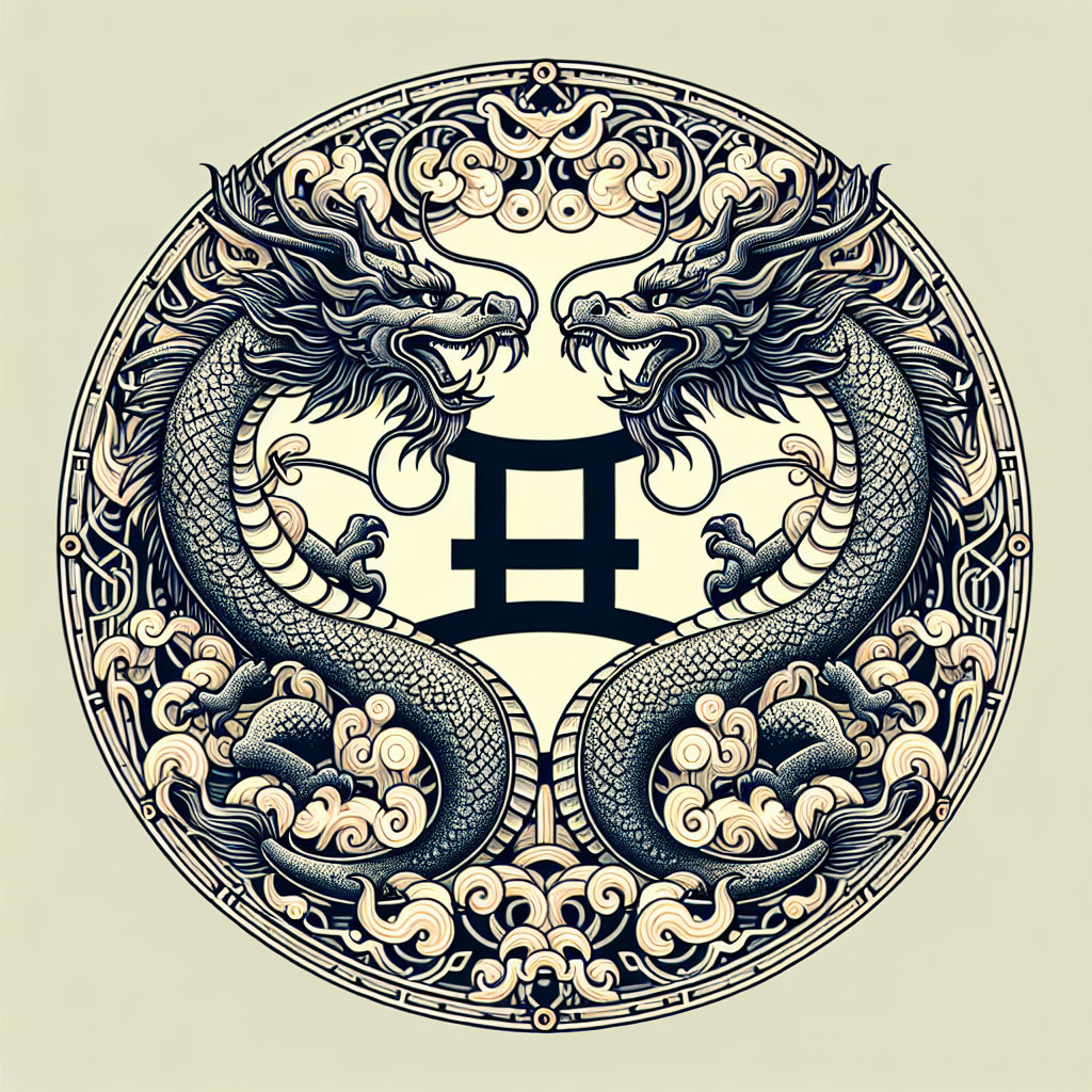 Circular Dragon Motif with Emblem of Duality