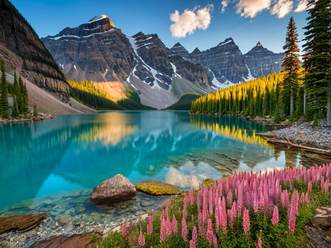 Moraine Lake Landscape in Banff National Park, Canada