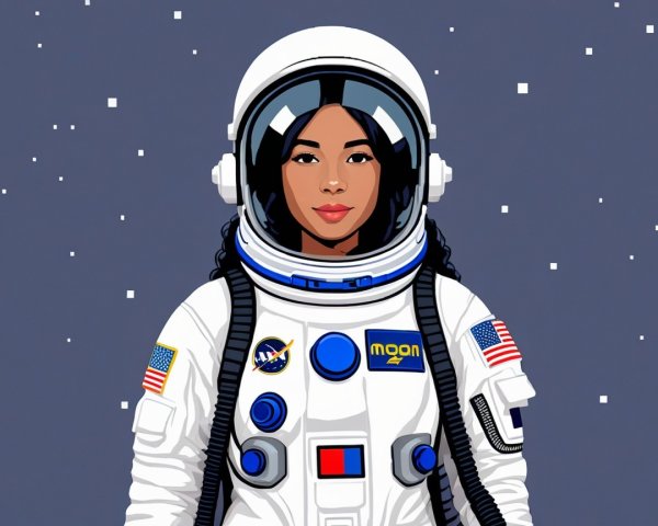 Digital Illustration of Astronaut in Space Suit