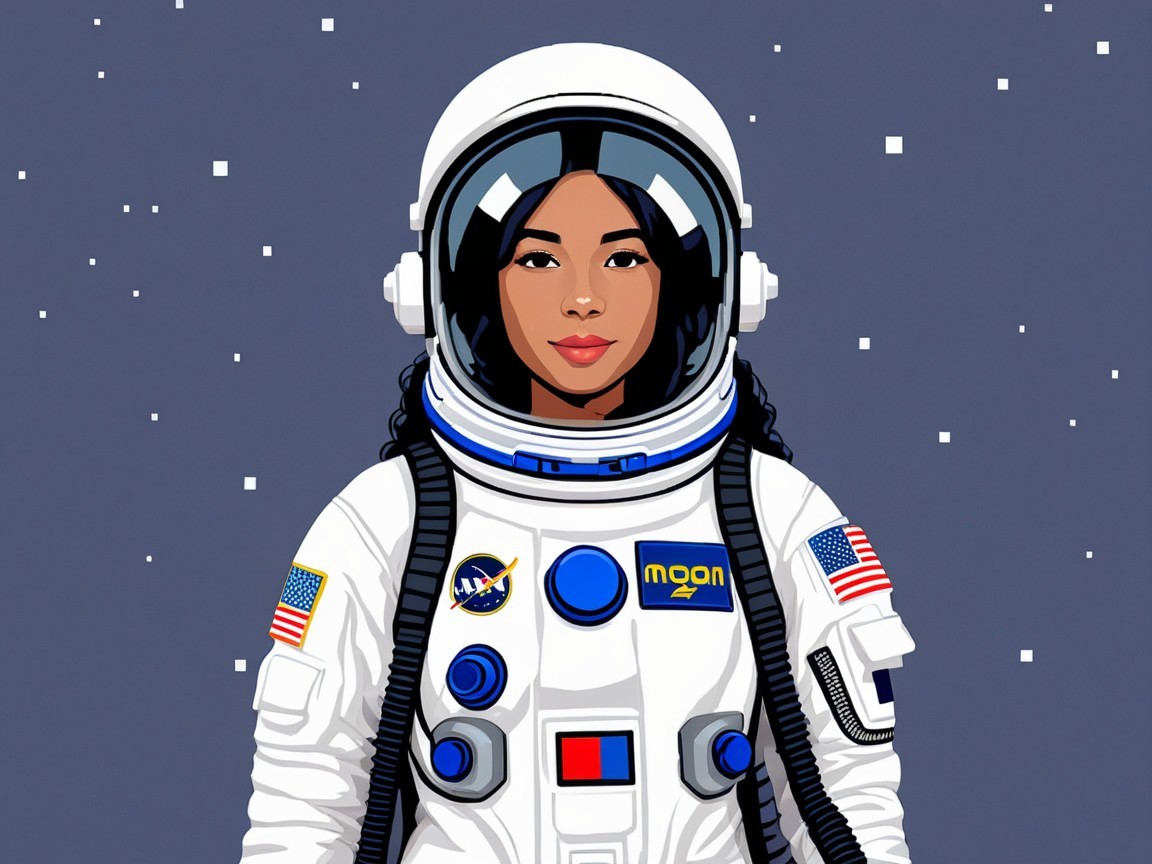 Digital Illustration of Astronaut in Space Suit