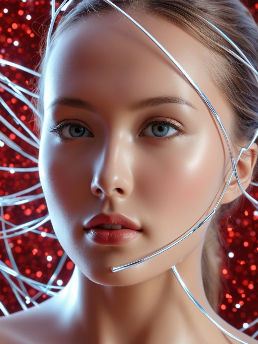 Close-up studio portrait of a woman with soft lighting