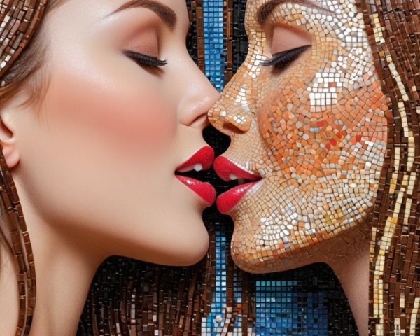 Close-up of Two Women with Unique Facial Features