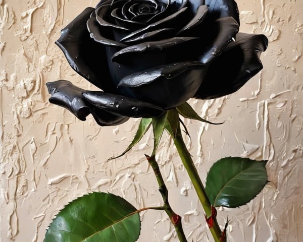 Close-up of a black rose with textured background