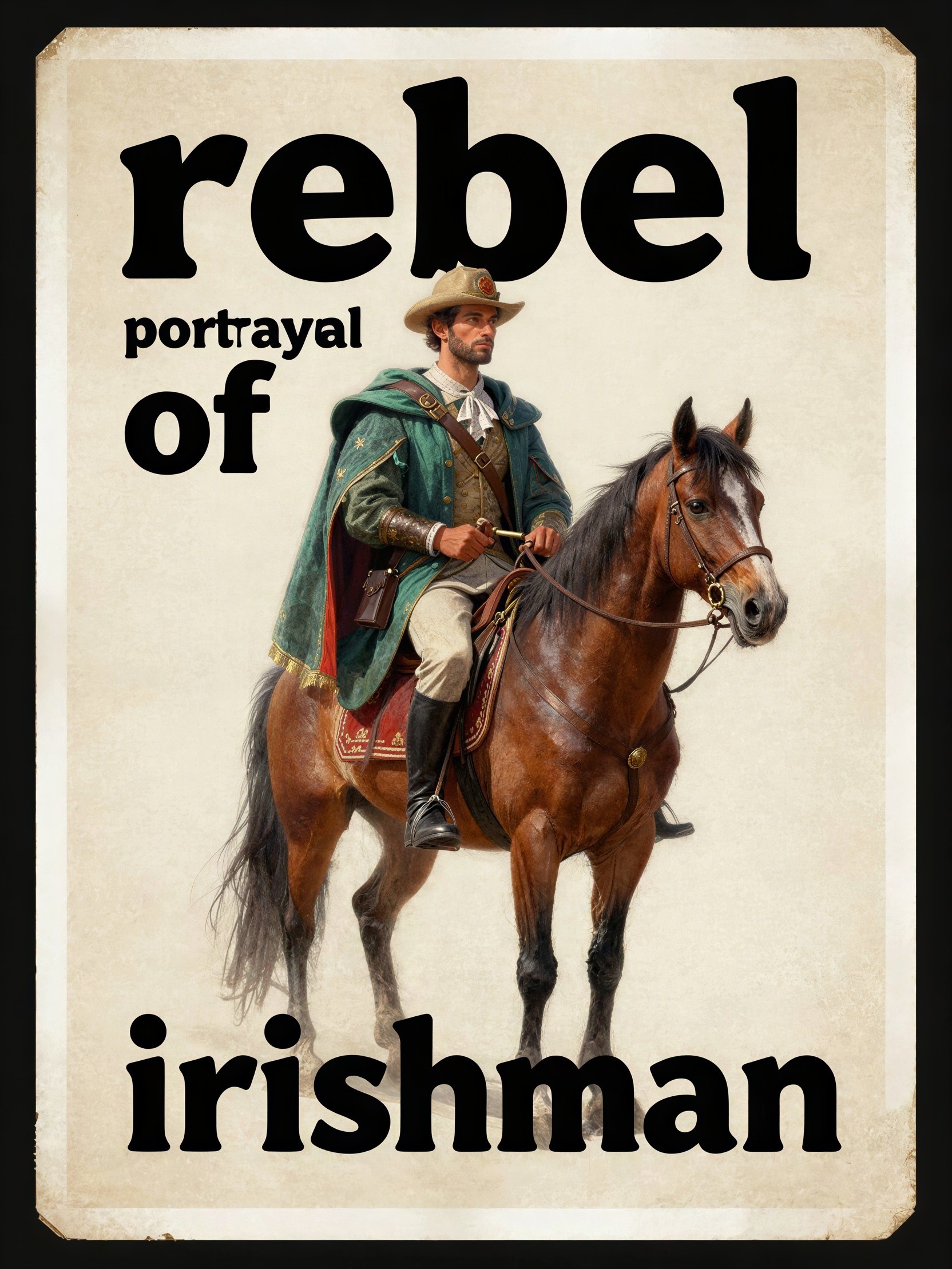 Rebel Portrayal of Irishman in Text-to-Image Poster