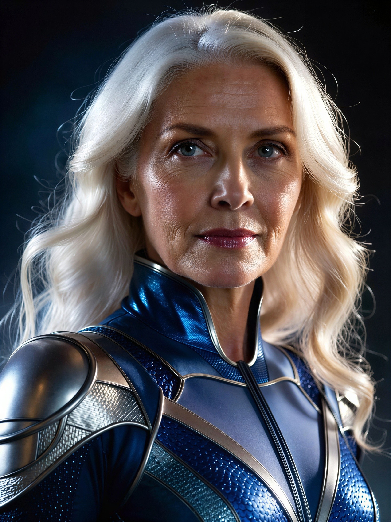 Portrait of an Older Woman in Futuristic Attire
