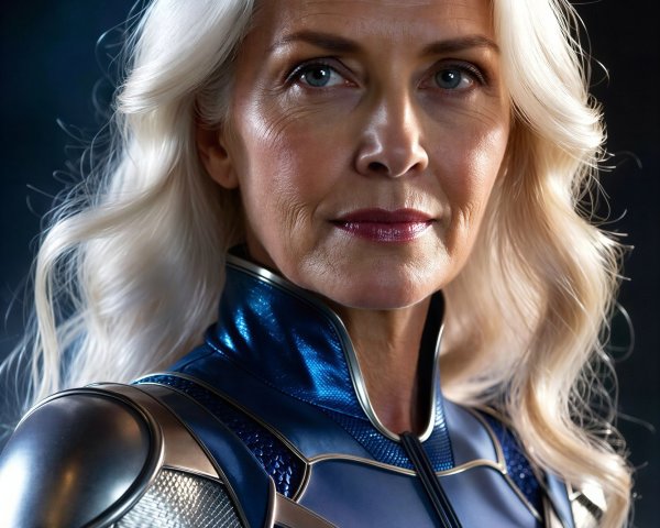 Portrait of an Older Woman in Futuristic Attire