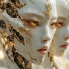 Futuristic Female Cyborgs with Ornate Gold Details