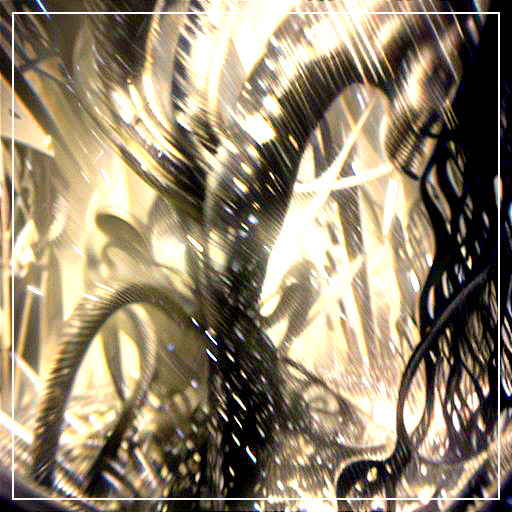 Abstract Landscape with Dark Wires and Bright Speckles