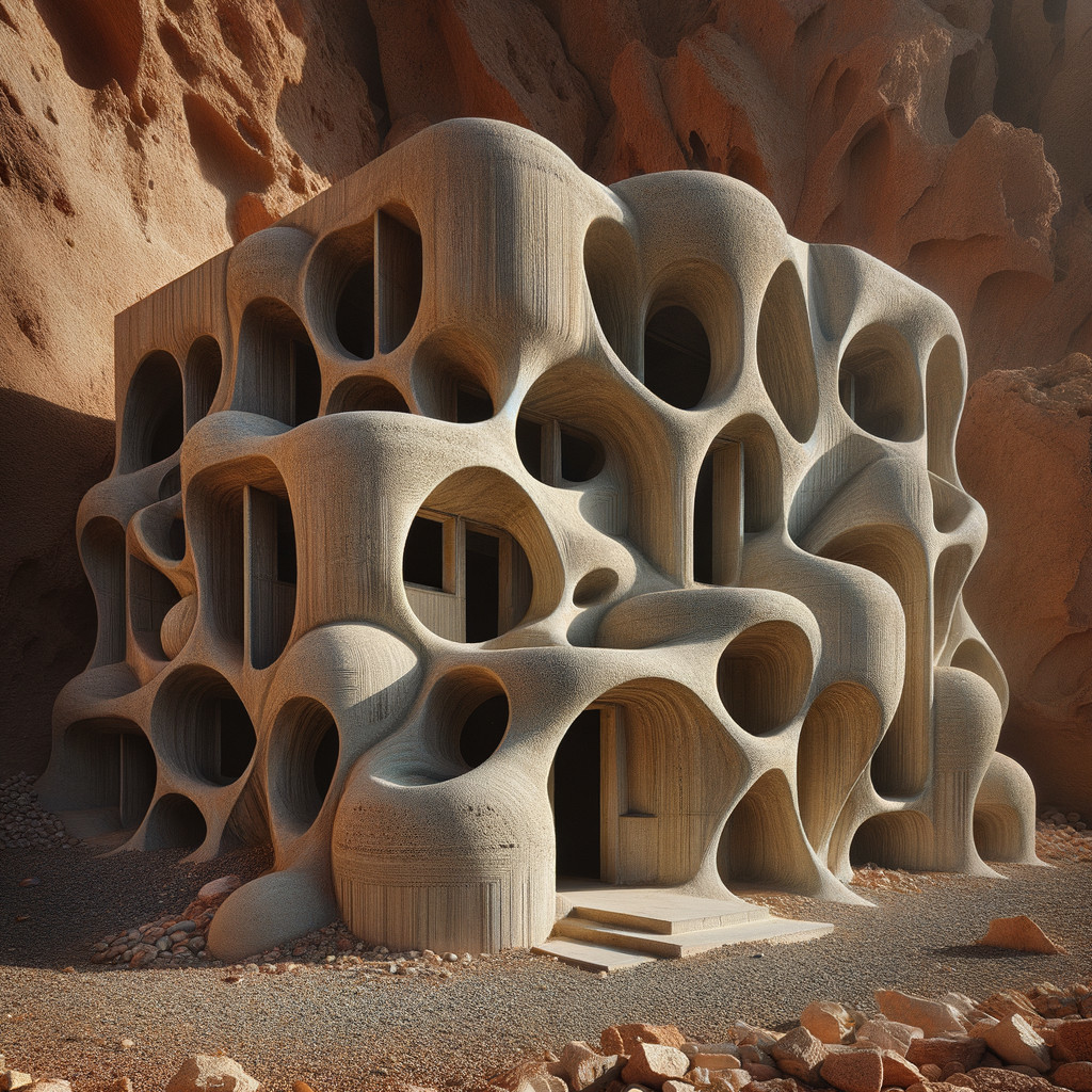 Unique Architectural Structure in Rocky Landscape