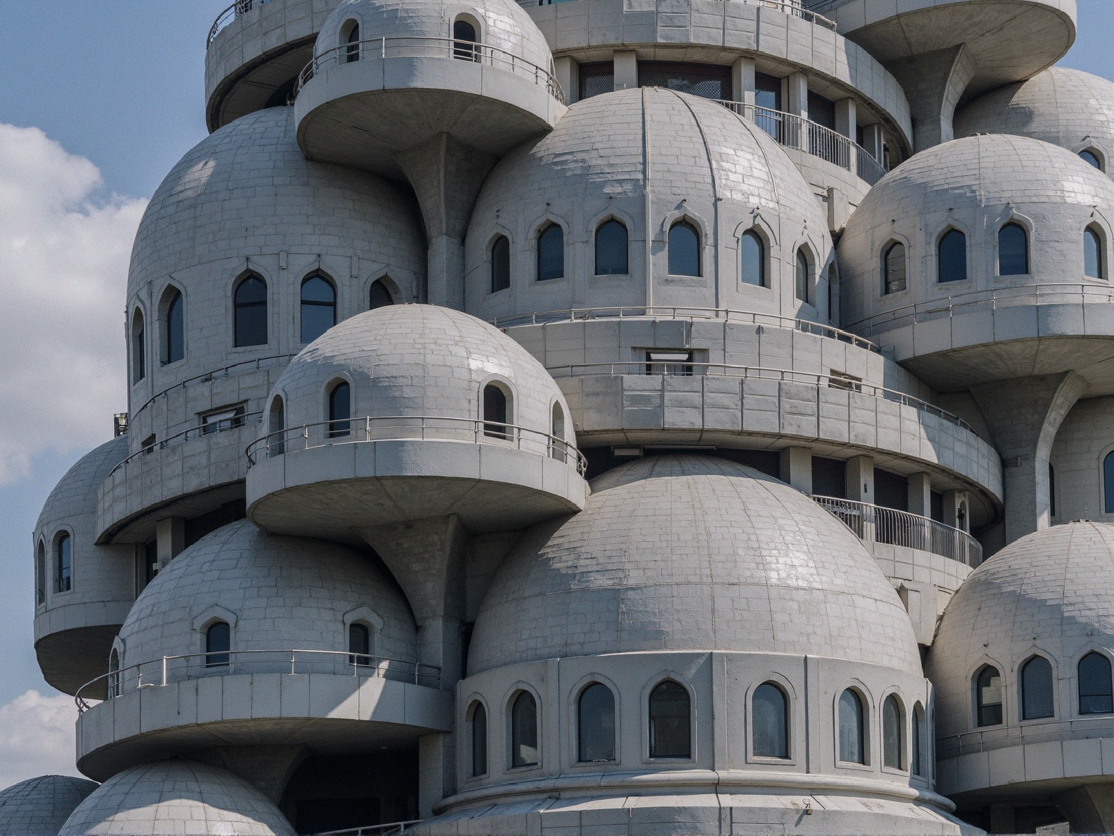 Unique Dome-Shaped Architectural Structure with Gray Exterior