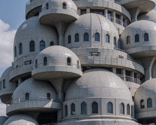 Unique Dome-Shaped Architectural Structure with Gray Exterior